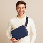 product_image_name-Fashion- Men PU Leather Shoulder Bag, Messenger Bag, Cross Bag, Sling Bag Checkers Pattern Shoulder Bag, Mens Messenger Bag - Original Leather Men Cross Bag - Multipurpose Shoulder Chest Bag CrossBag-2