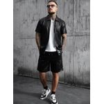 Jaop Luxury Faux Leather Zip Through Jacket - Black - image 3