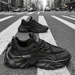 product_image_name-Fashion-Unisex Chunky Sneakers – All Black Trainers – Casual Sporty Streetwear-4