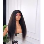 22inches kinky straight wig with 2 by 6 T closure 