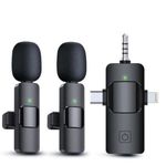 3-in-1 Dual Wireless Microphone TYPE-C IPhone Android Recording Mic For Camera Speaker Smartphone
