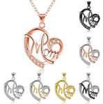 product_image_name-Fashion-Mom Letter Mom Love Necklace with Diamond Heart Set Rhinestone Mom Letter Love Heart Pendant-1