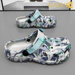 product_image_name-GALUIN-Men's Printed Breathable Clogs, Lightweight Slip-On Sandals With Non-Slip Sole-Green-2