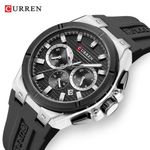 Curren Chronograph Black Rubber Strap Watch - image 2