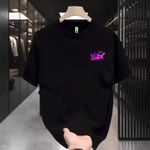 product_image_name-Fashion-Pixai Heavyweight  Brand Pure Cotton Short-sleeved T-shirt Graffiti and Couple Loose Versatile Round Neck Tops-2