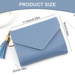 product_image_name-Fashion-Women’s Blue Short Wallet – Envelope Flap, Heart Tassel Charm, Multi-Card Organizer-5
