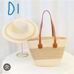 Cap 2in1 Woven Rattan Beach Bag and Matching Sun Hat