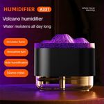 product_image_name-Generic-Simulated Volcano Humifier - Office Use 300 ml Purified Diffuser - USB Ultronic Cold Mist Sprayer - Home Color Flame Night Light-7