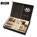 24-Pieces Stainless Steel Silver Cutlery Set
