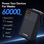 FOOMEE AF60 60,000 mAh 22.5w Fast Charging Power Bank with Flashlight, Type-C, Built-in Strap - image 2