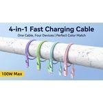 Generic 4-in-1 Liquid Silicone PD Fast Charging Cable - Universal USB-A/C to Type-C & Lightning Soft Data Cord - image 2