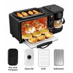 3-in-1 Breakfast Maker Station - Coffee Maker, Toaster Oven & Grill - Multifunction Kitchen Appliance