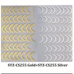 Generic A Set Of Two 3D Nail Stickers silver And Golden Stripes