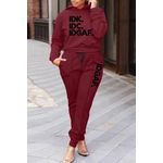 Custom-Made Female Wine Hoodie And Joggers With Printz
