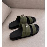 Double straps suede slippers 
