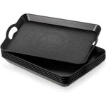 Generic Non-Slip Black Plastic Serving Platter Tray with Dual Cutout Handles - image 3