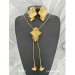 Gd Luxury Gold-tone Geometric Jewelry Set- Non tarnish