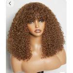 Super soft pissy curly fringe wig gold color 14 inches 