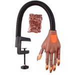 flexible mannequin training hand used for practicing nail art techniques. 