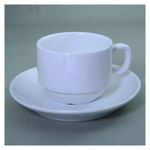 Classic White Cup & Saucer Set 12pcs 
