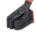 Generic 24 Pcs Work Gloves, Heavy‑Duty Knitted Protective Gloves for Workshop, Construction & Home Repair Black Grey - image 3