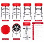 Generic Modern Red Round Bar Stool - image 2