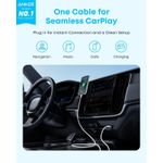 Anker Zolo USB to USB C Cable for CarPlay (6 ft, Black) - image 2