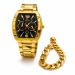 Men Titanium Gold watch and Bracelet