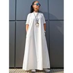 classy white maxi abaya dress