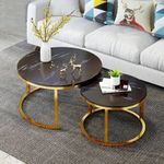 product_image_name-Generic-High Quality Exotic Faux Marble(MDF Wood) Center Table And Luxury Side Stool -2