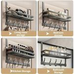 Generic 6-hook multi-functional metal easy-to-install back door shelf, suitable for bedroom, bathroom and kitchen storage. - image 8