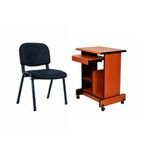 Generic Desktop Office Table With 4-Leg & Office Chair
