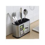 Modern stainless cutlery & rack/holder with easy water drain