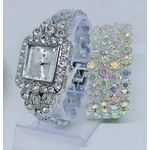 product_image_name-Fashion-Ladies Silver Watch + Wrap Bracelet-1