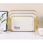 Classic 3 Pieces Serving Tray With Double Handles