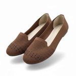 product_image_name-Lomanice-Women’s Mesh Flat Shoes – Stylish Comfortable Slip-On-Brown (VB209BR)-2
