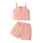 product_image_name-Catpapa-1-8 Years Kid Girl Summer 2pcs Sling Ribbed Top With Shorts-5