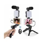 product_image_name-Generic-Smartphone Vlog Kit With LED Video Light 5600K+Cardioid Microphone+Extendable Phone Clip+Tripod-1