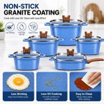 BROCOOK 10pcs PFAS-Free Granite Non-Stick Cookware Set With Lids - image 6