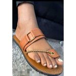 Mens Nice Simple Style Palm Leather Slippers