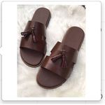 Brown Tassel Slippers