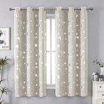product_image_name-Generic-1pcs Beige Blackout Curtain Stars and Moon Pattern - 132 X 213 Cm-1