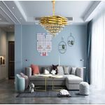 Generic Modern Luxury Geometric Gold & Crystal Chandelier - image 2