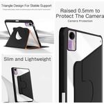 Generic Redmi pad 2 Rotation 360° leather Transparent back Case with pen space