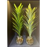 Matching metallic gold-finish pots.