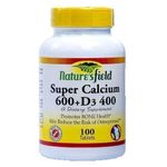 nature's field Super Calcium 600mg + D3 400IU - 100 Tablets