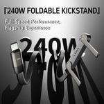 Generic 240W Fast Charging Foldable Bracket Data Cable 2-in-1 Data Wire Foldable Phone Tablet Stand Type-C to Type-C - image 4