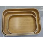 3IN1 WOODEN TRAY SET BAMBOO SERVING TRAY SET