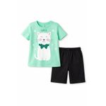 Cute Bow Tie Kitten Tee and Shorts