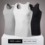 3 in1 men colored singlet black white and grey 